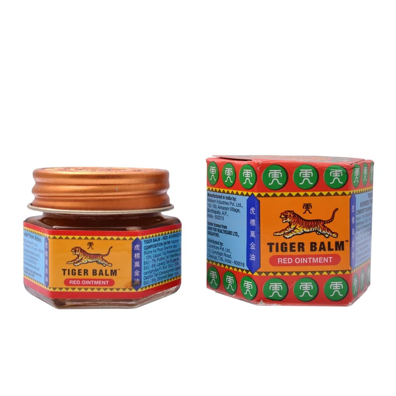 Красный тигровый бальзам, Tiger 12 шт*10 гр. / Tiger balm Red ointment 12 pcs*10 гр.
