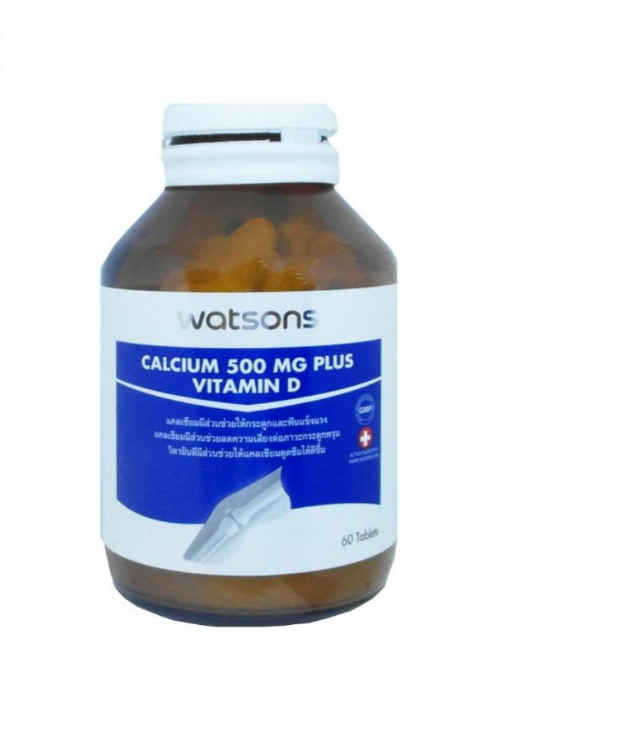 Кальций 500 мг с витамином Д Watsons, 60 таб /Health Product Watsons Calcium 500 mg plus Vitamin D 60.