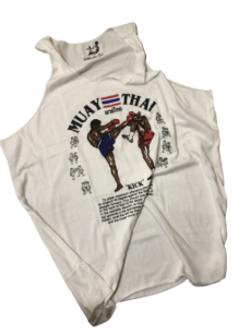Мужская майка белая Принт Muaythai/Men Tank tops white Print Muaythai