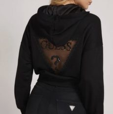 Женский свитер толстовка, черная с капюшоном, GUESS / hoodie sweatshirt black GUESS