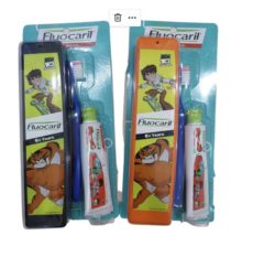Детский набор зубная щетка и паста в пенале Fluocaril для мальчиков / Children's set of toothbrush and paste in a Fluocaril case for boys