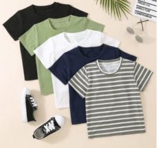 Костюмная рубашка для мальчика, полосатый принт, комплект из 5 шт./Costume shirt for boy, striped print, set of 5.