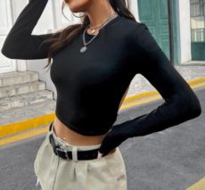 Одежда Футболка Shein, круглый вырез / Clothes Shein T-shirt, Round Neck