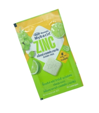 Mybacin Цинк со вкусом винограда и лимона, 10 пастилок / Mybacin Zinc Grape & Lemon Flavor 10 Lozenges