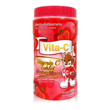 Продукт для здоровья Vita-C Витамин С со вкусом клубники 25 мг 1000 таблеток / Health Product Vita-C Vitamin С Strawberry Flavour 25 mg 1000 tablets