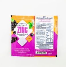 Mybacin Zinc Plus с лютеином и черникой, со вкусом черной смородины, 10 пастилок / Mybacin Zinc Plus Lutein and Bilberry Blackcurrant Flavor 10 Lozenges