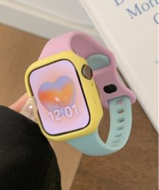 Силиконовый ремешок для часов, цветной блок, 2 в 1, подходит для Apple Watch, 1 шт. Артикул: se2307159691245444/Silicone watch band, color block, 2 in 1, suitable for Apple Watch, 1 piece SKU: se2307159691245444