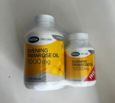 Масло примулы вечерней в капсулах 1000 мг набор 2 банки (200+30 капсул) / Mega We Care Evening Primrose Oil 1000 mg set 2 prs (200+30 capsule)