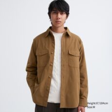 Джерси поверх рубашки коричневого цвета / Uniqlo Jersey Over Shirt Brown