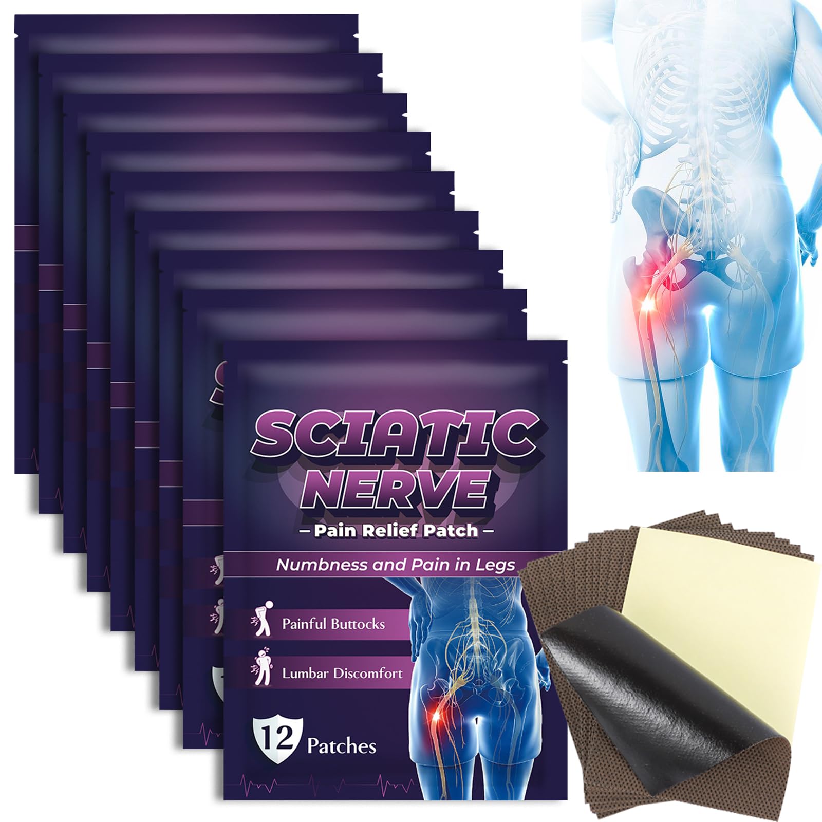 Набор пластырей для снятия боли при седалищном нерве Sumifun, 5 шт. / Sumifun Sciatic Nerve Pain Relief Patch Set 5 pcs