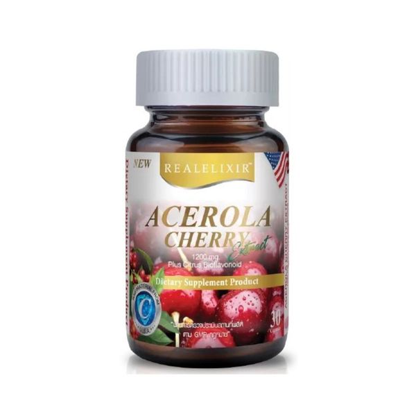 Real Elixir Ацерола Вишня 1200мг 30 капсул / Real Elixir Acerola Cherry 1200mg 30 Capsules