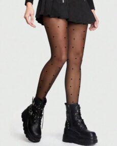 Колготки в черный горошек SASHIK / SASHIK black polka dot tights
