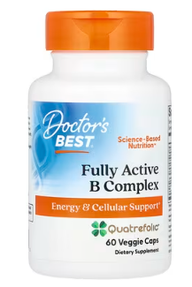 Doctor's Best, Полностью активный комплекс витаминов группы B, 60 растительных капсул / Doctor's Best, Fully Active B Complex, 60 Veggie Caps
