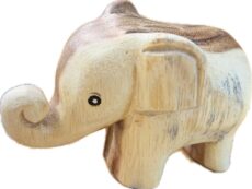 Деревянный слон для украшения спа-салона - Стиль 4 / Wooden Elephant for Spa Decoration - Style 4