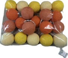 Набор ватных шариков OTOP, желто-оранжевый, 20 лампочек. / OTOP Cotton Ball set, yellow-orange, 20 lamps.